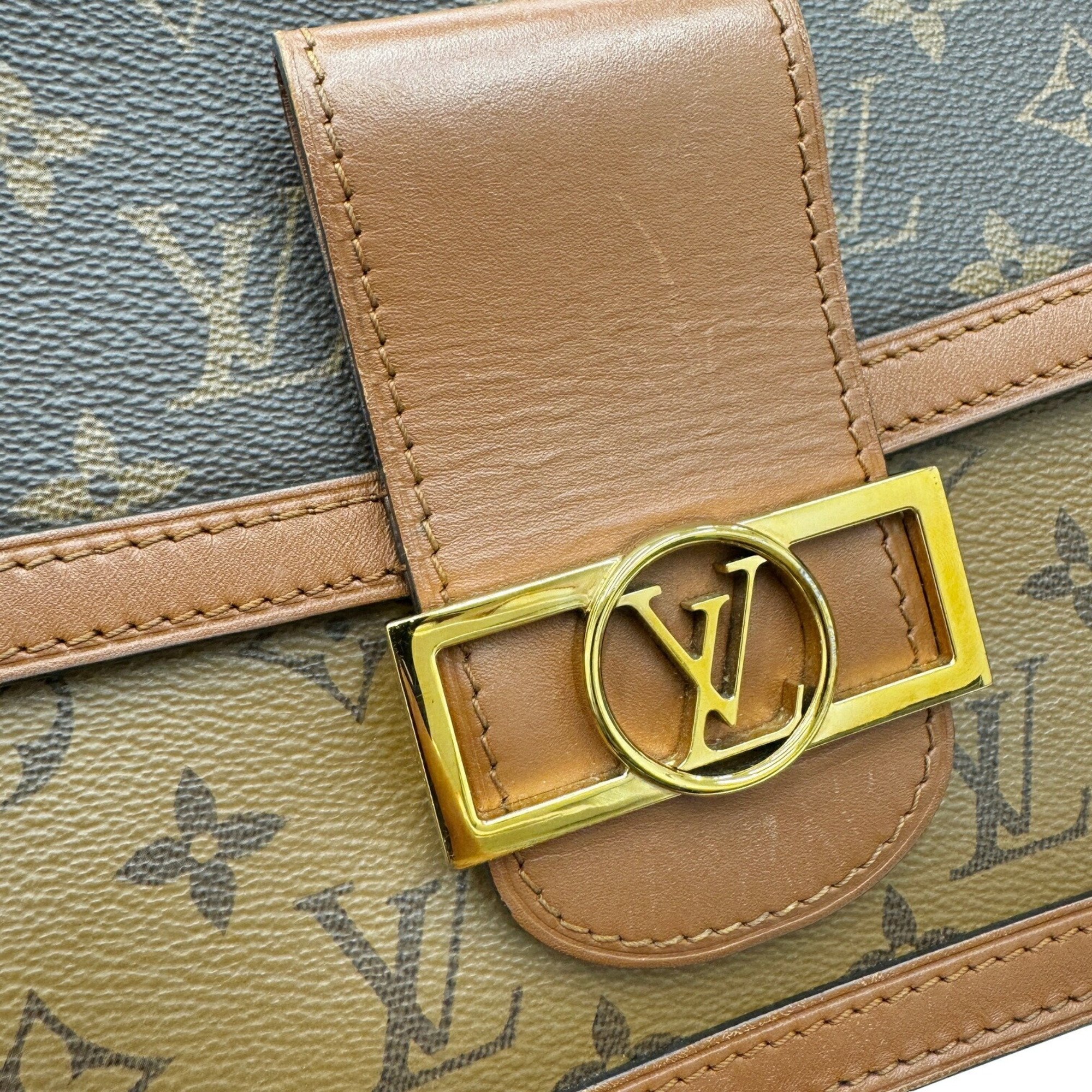 LOUIS VUITTON Louis Vuitton Dauphine MM M44391 RFID IC Chip Monogram Shoulder Bag Women's Reverse