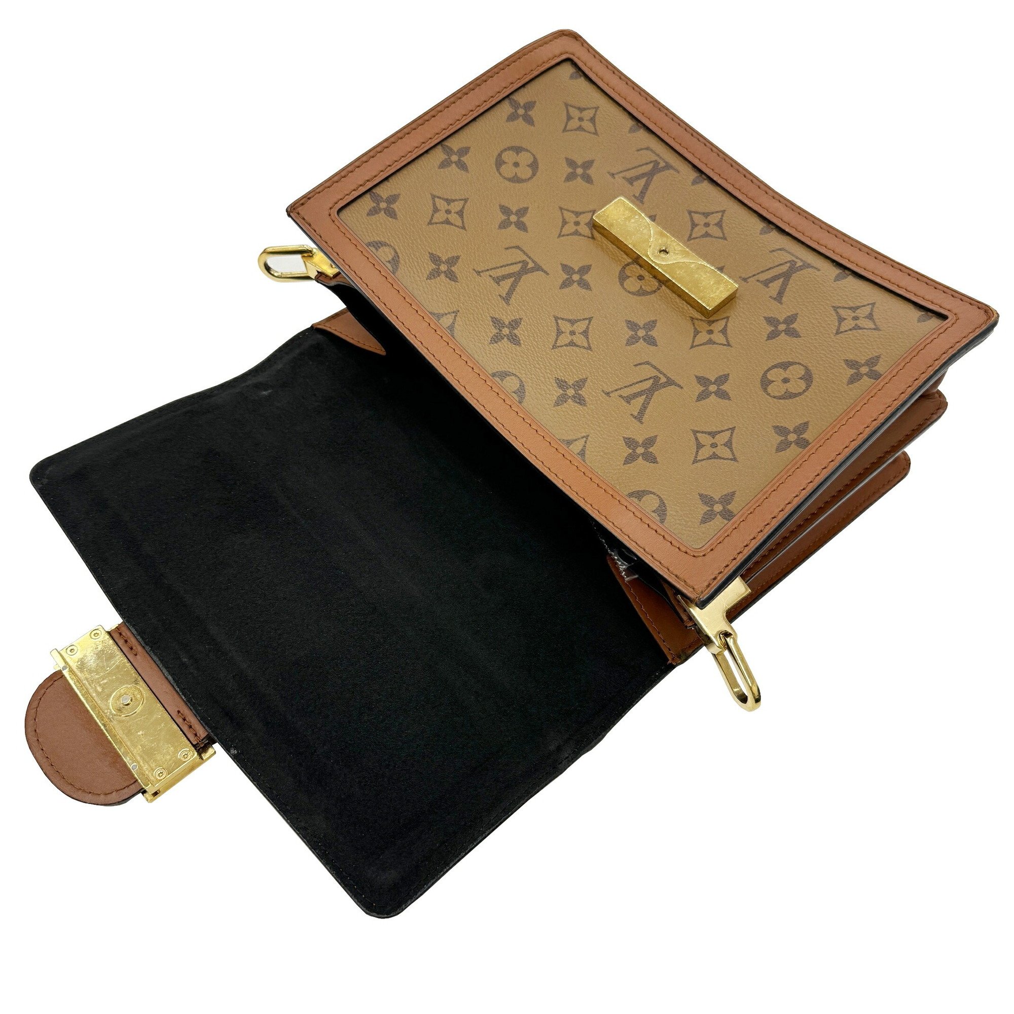 LOUIS VUITTON Louis Vuitton Dauphine MM M44391 RFID IC Chip Monogram Shoulder Bag Women's Reverse