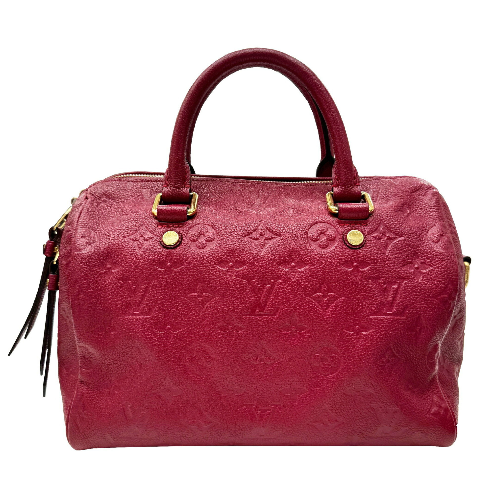 Louis Vuitton Speedy Bandouliere 25 M40827 SP0163 Monogram Empreinte Shoulder Handbag Bag Aurore Leather Women's