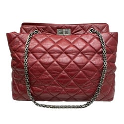 CHANEL 2.55 Chain Tote Bag Matelasse Leather Bordeaux Red 16 Series Women's