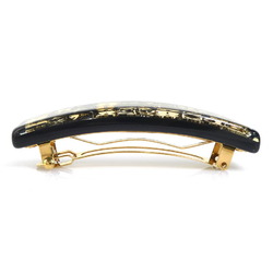 Louis Vuitton LOUIS VUITTON Barrette Monogram Inclusion Resin Metal Black Gold Women's e59030a