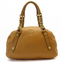 PRADA shoulder bag leather light brown gold women's w0638g