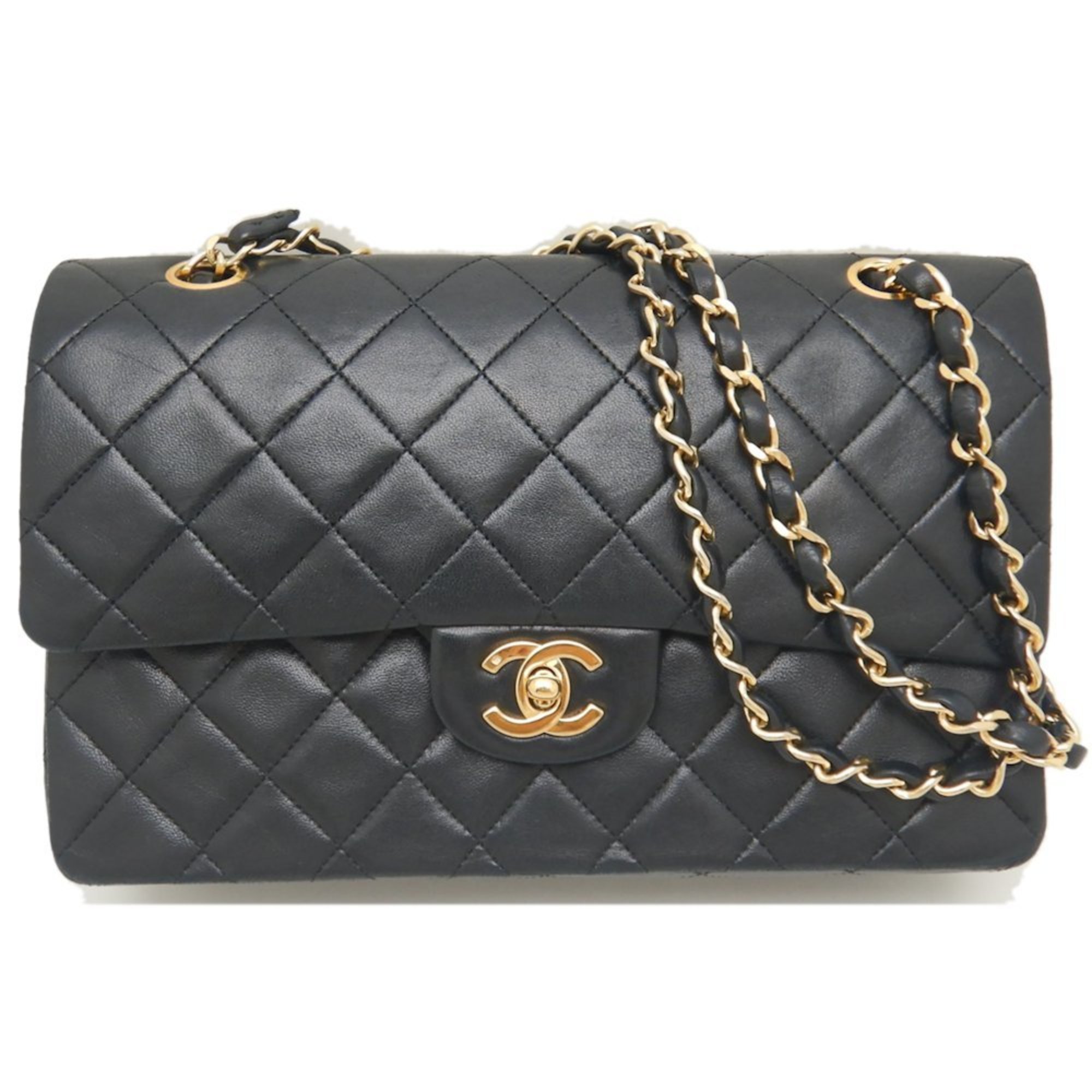 CHANEL W flap chain shoulder AO1112 bag lambskin black 252118