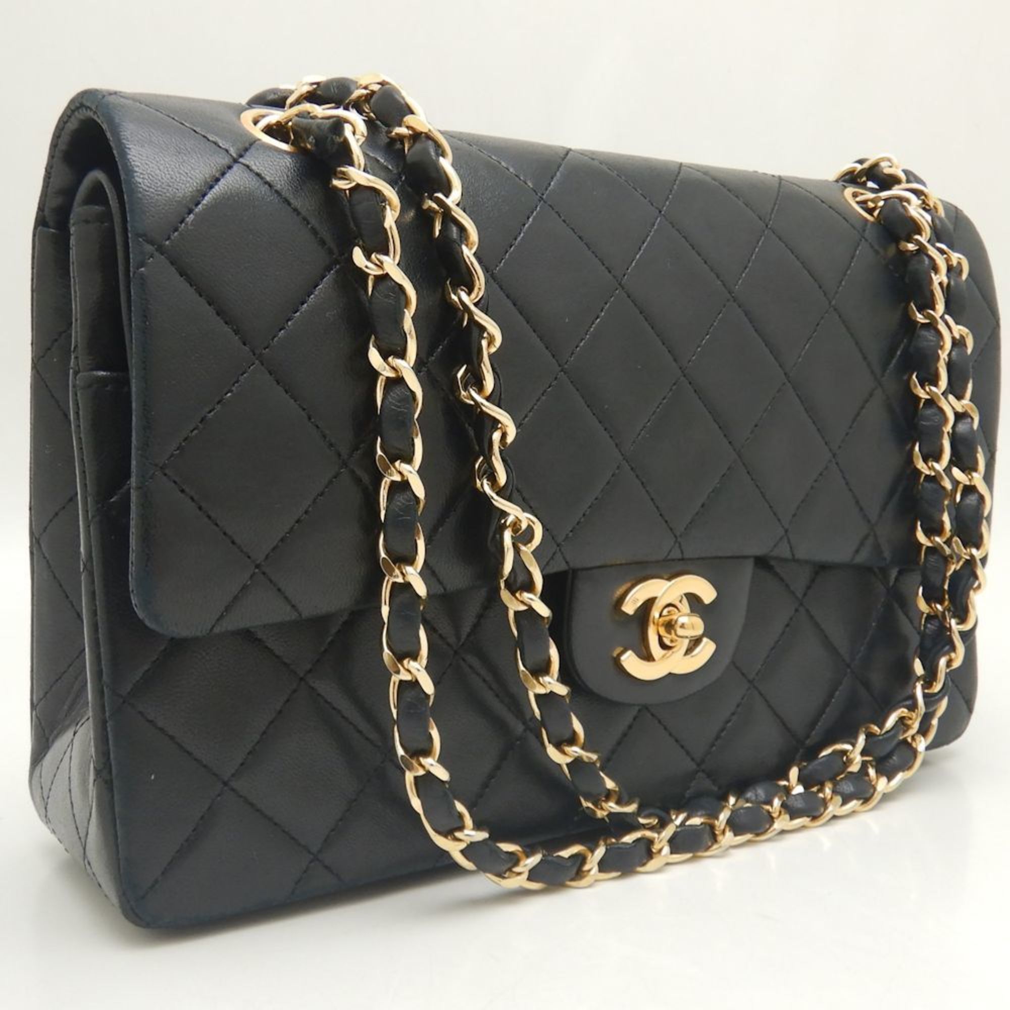 CHANEL W flap chain shoulder AO1112 bag lambskin black 252118