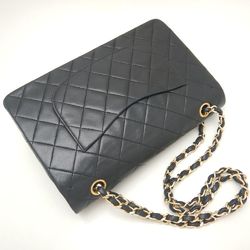 CHANEL W flap chain shoulder AO1112 bag lambskin black 252118