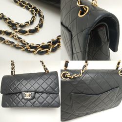 CHANEL W flap chain shoulder AO1112 bag lambskin black 252118