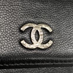 Chanel Long Wallet Caviar Skin Black Women's