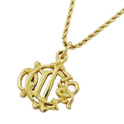 Christian Dior Necklace Emblem GP Plated Gold Women's