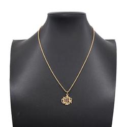 Christian Dior Necklace Emblem GP Plated Gold Women's