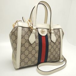 GUCCI Small Tote Bag 547551 Ophidia GG Supreme Canvas x Leather Beige Ebony 252099