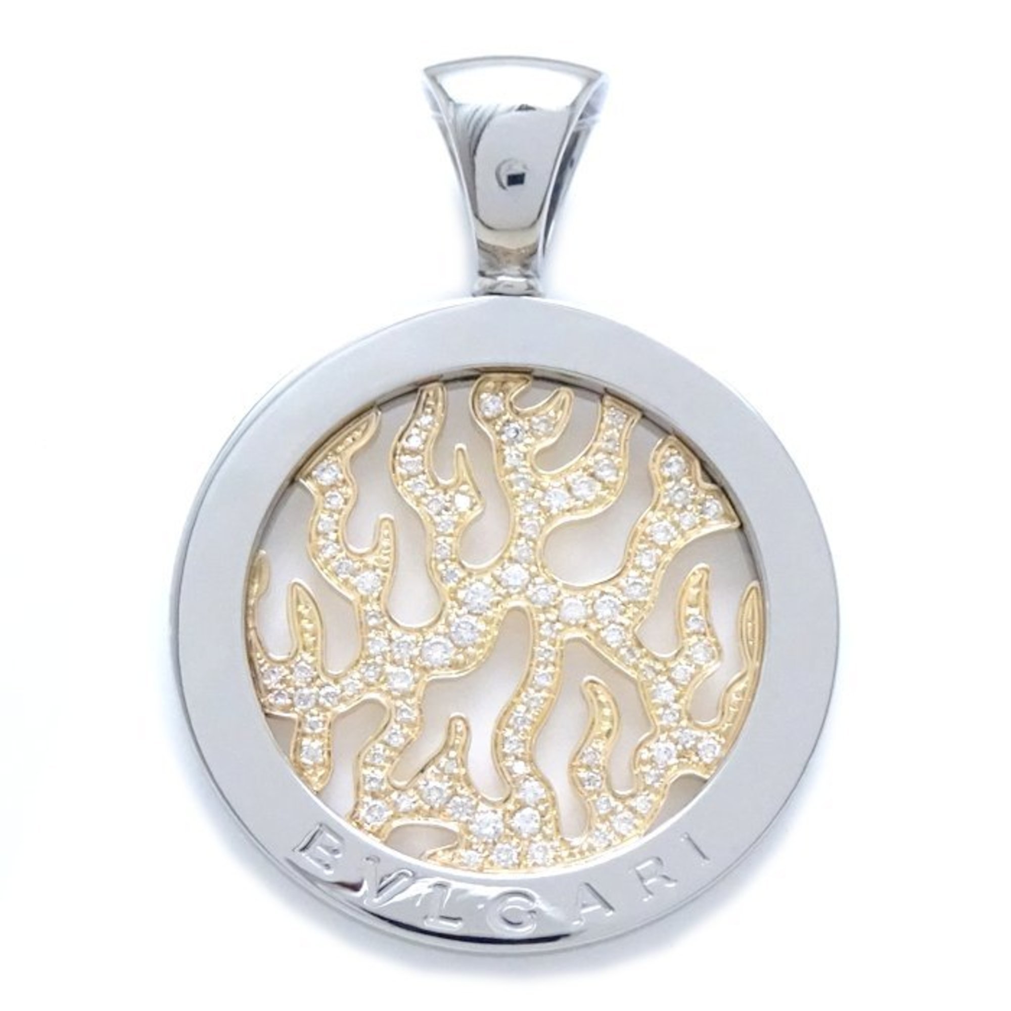 BVLGARI Bvlgari Tondofyre Pendant Top Diamond K18YG Yellow Gold x Stainless Steel 292342