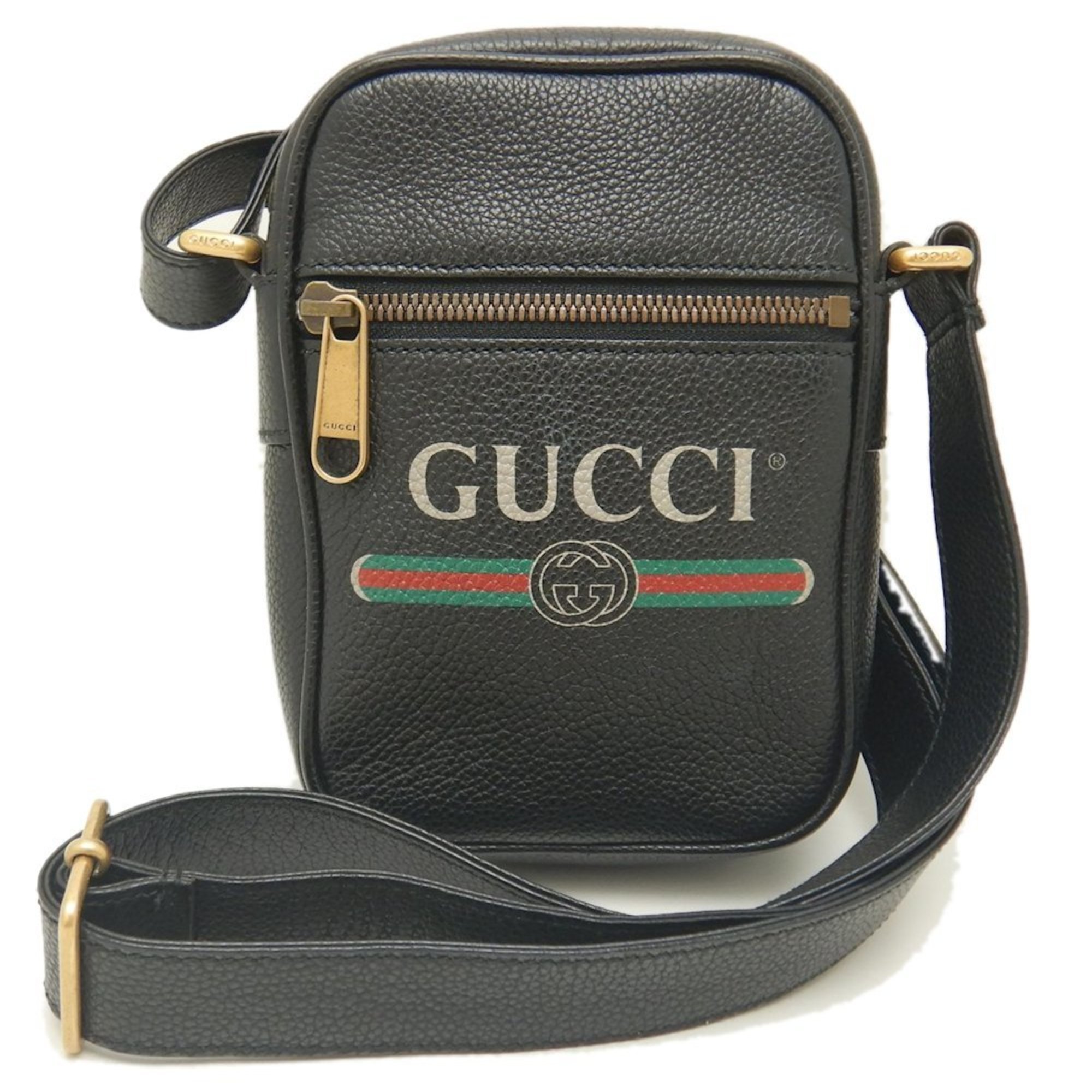 GUCCI Shoulder Bag 574803 Shelly Calf Black 252063