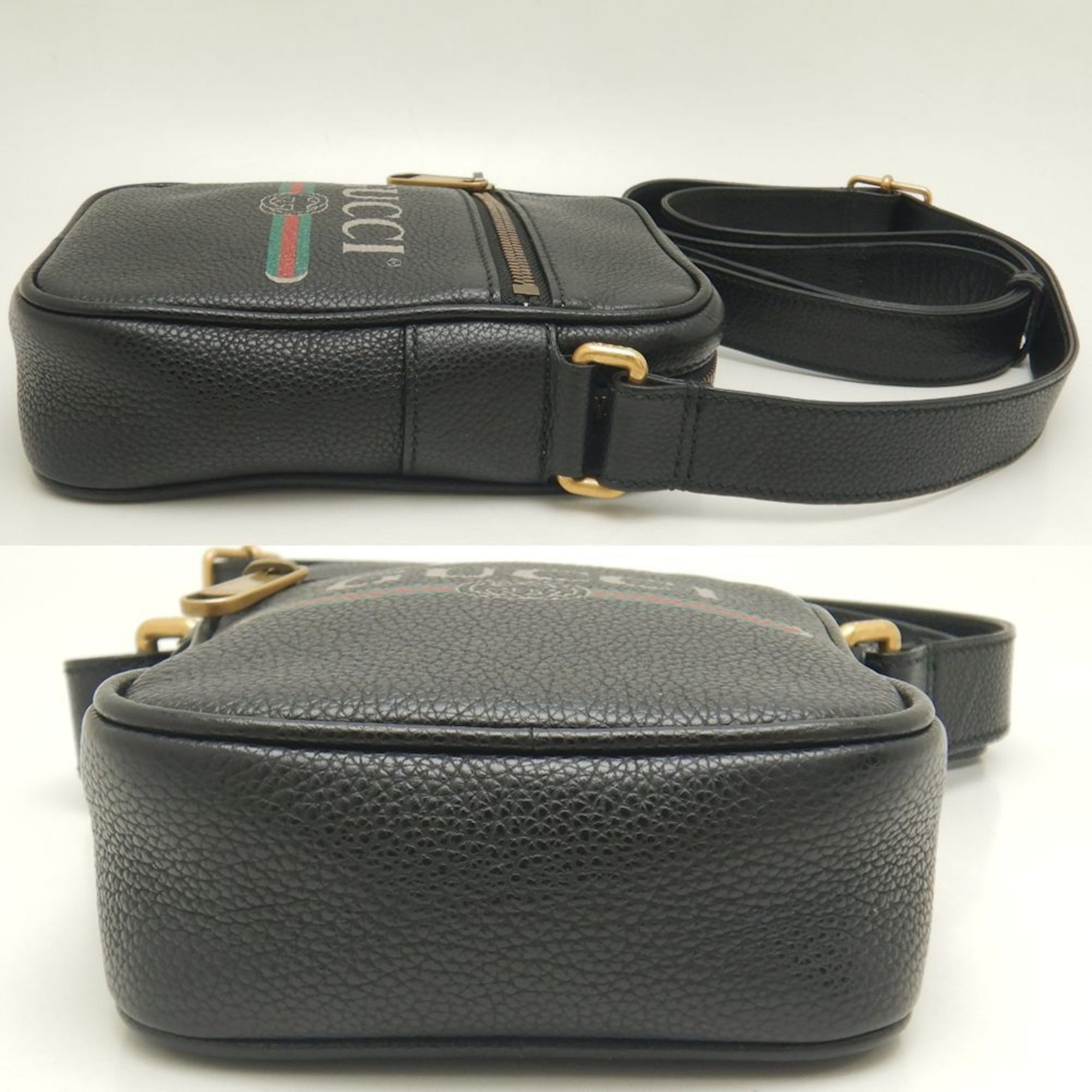 GUCCI Shoulder Bag 574803 Shelly Calf Black 252063