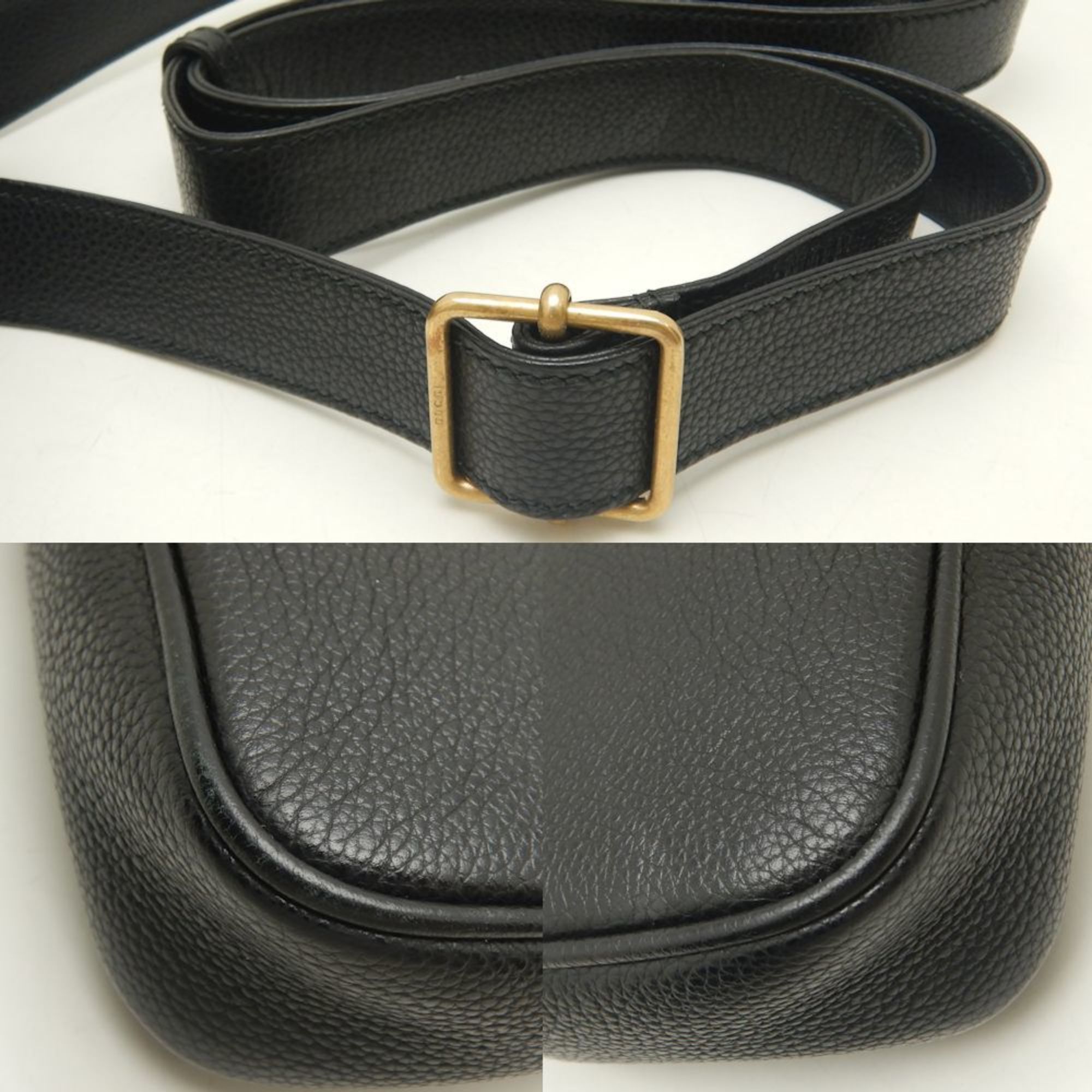 GUCCI Shoulder Bag 574803 Shelly Calf Black 252063