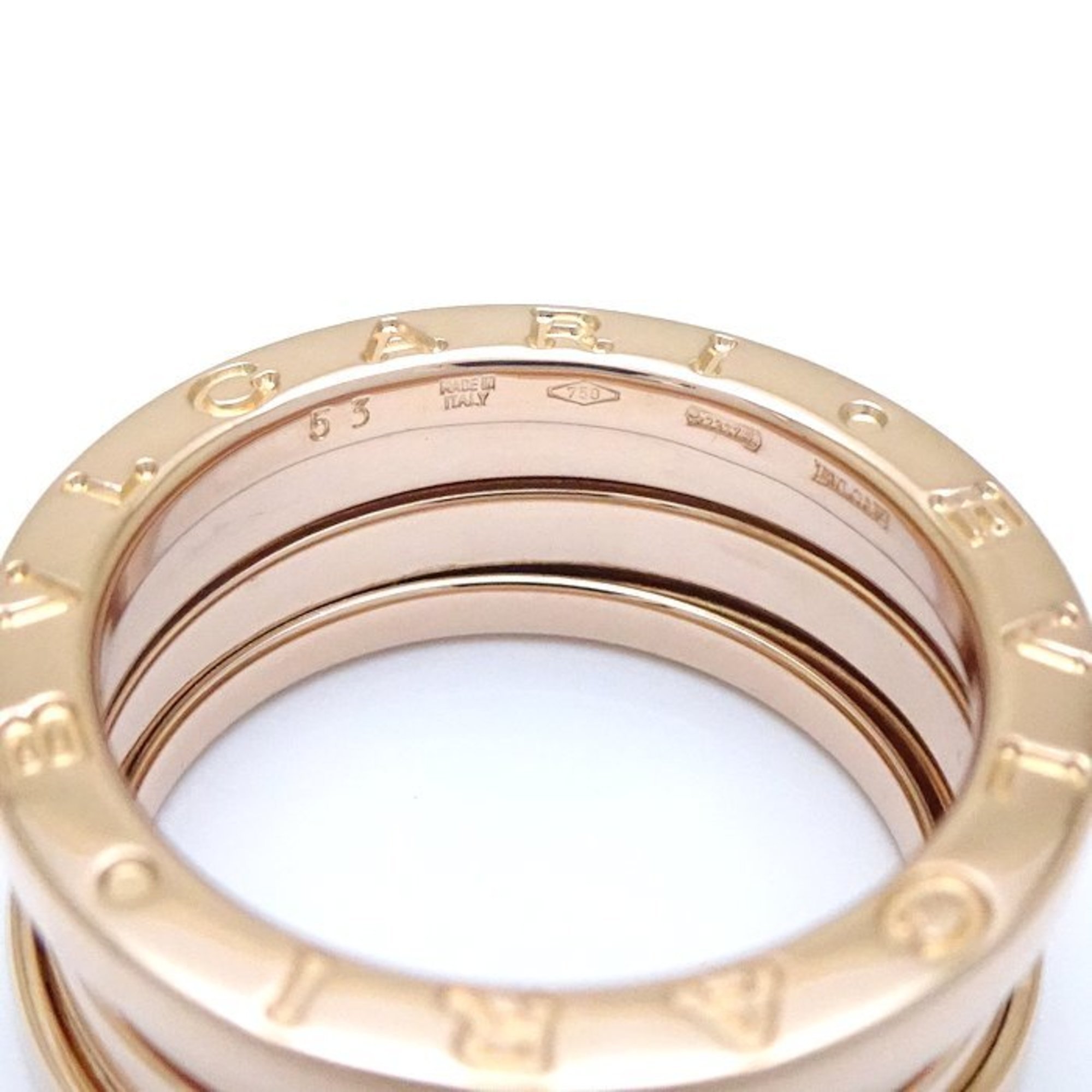 BVLGARI B.zero1 Ring 3 Bands S #53 K18PG Pink Gold 292383