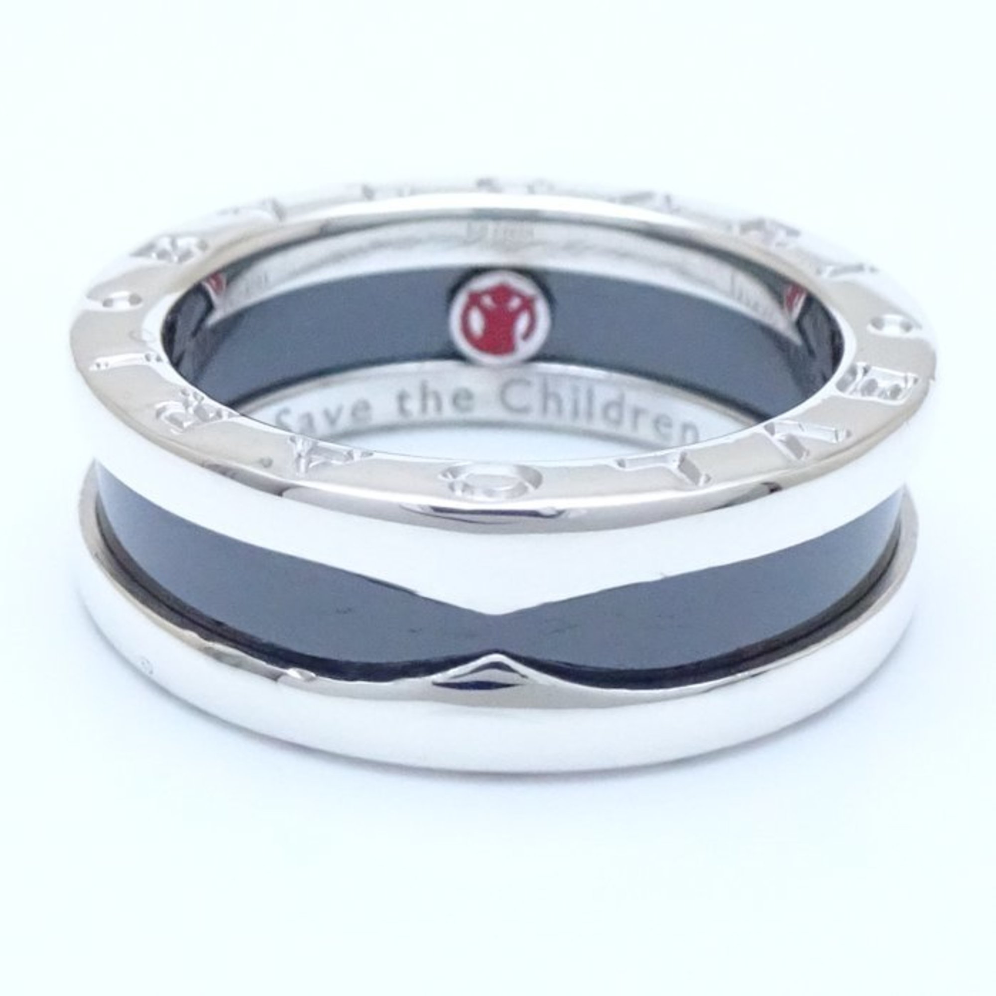 BVLGARI Save the Children B.zero1 Ring 1 Band XS #50 Silver 925 x Black Ceramic 292385