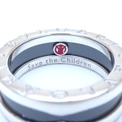 BVLGARI Save the Children B.zero1 Ring 1 Band XS #50 Silver 925 x Black Ceramic 292385