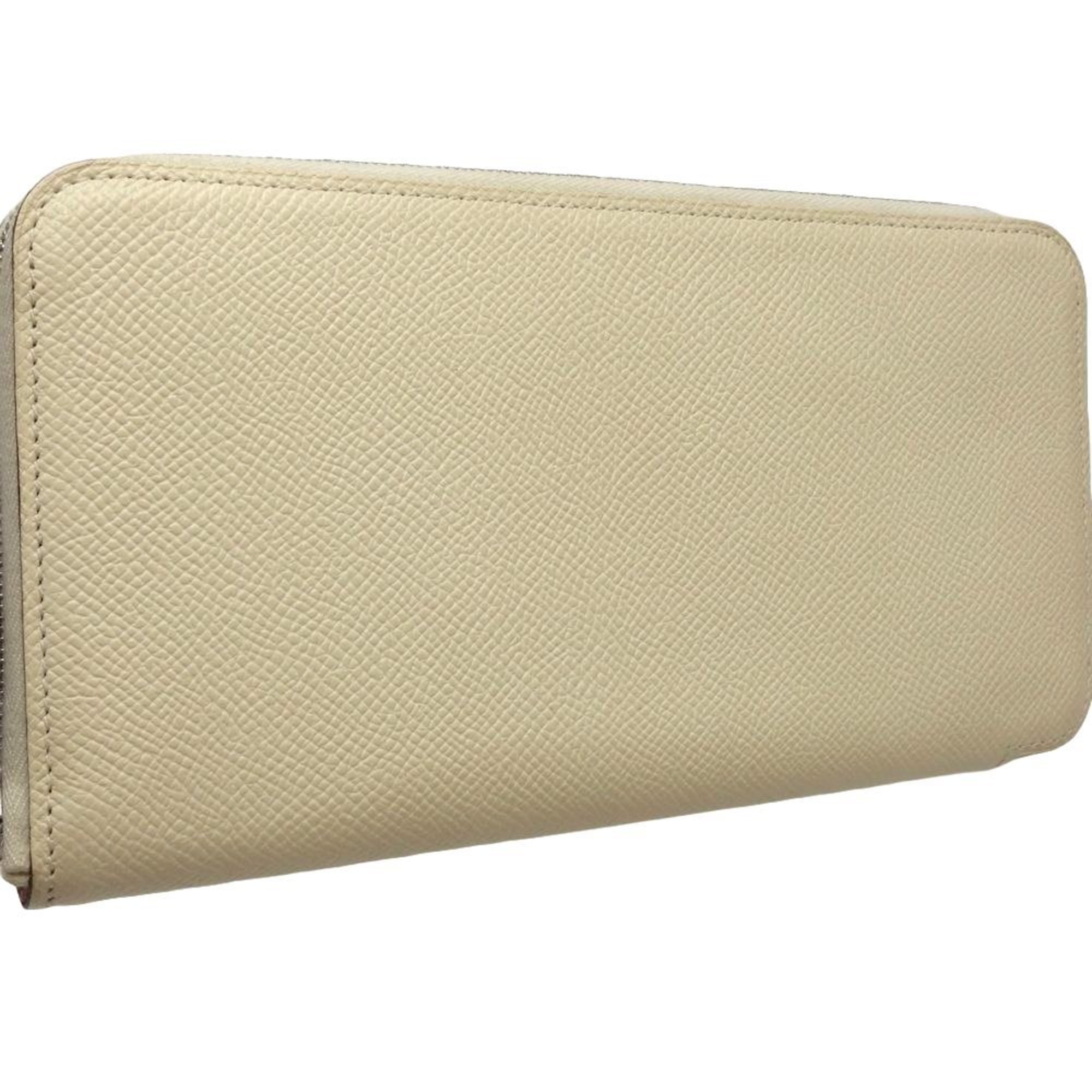 HERMES Hermes Long Wallet Azap Silk In Taurillon Clemence Ivory 180676