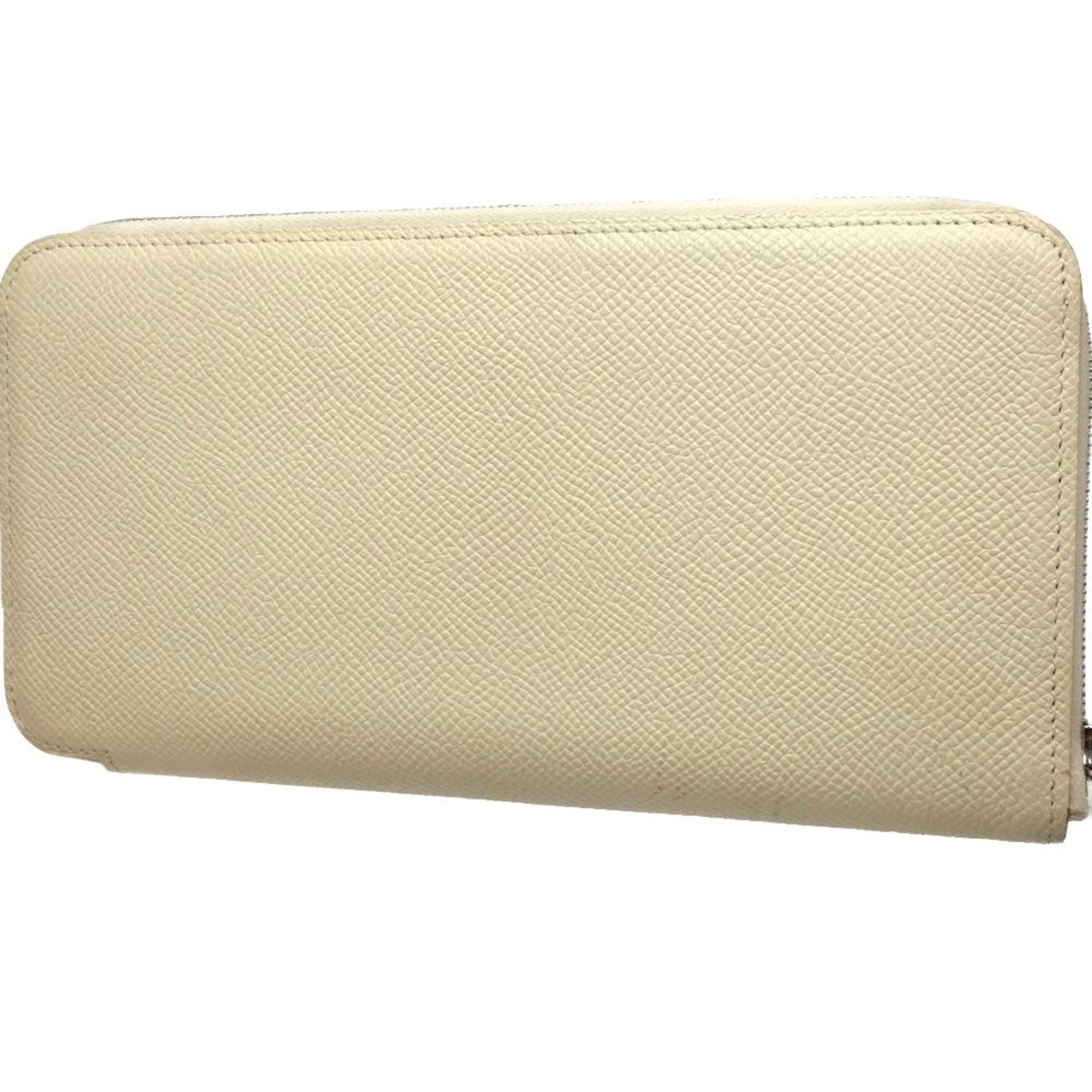 HERMES Hermes Long Wallet Azap Silk In Taurillon Clemence Ivory 180676