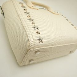 JIMMY CHOO Pegasi S CXH211 Tote Bag Star Studs Canvas Natural 252108