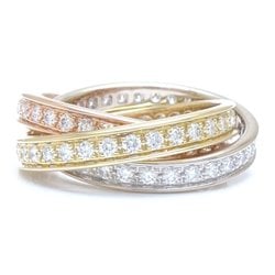 CARTIER Trinity Diamond Ring, Full #54, 3 Row, K18 Three Color Gold, 292355