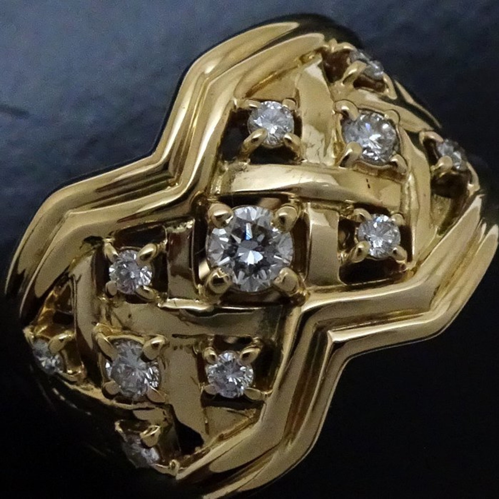 CELINE Diamond Ring 0.32ct K18YG Yellow Gold 292392