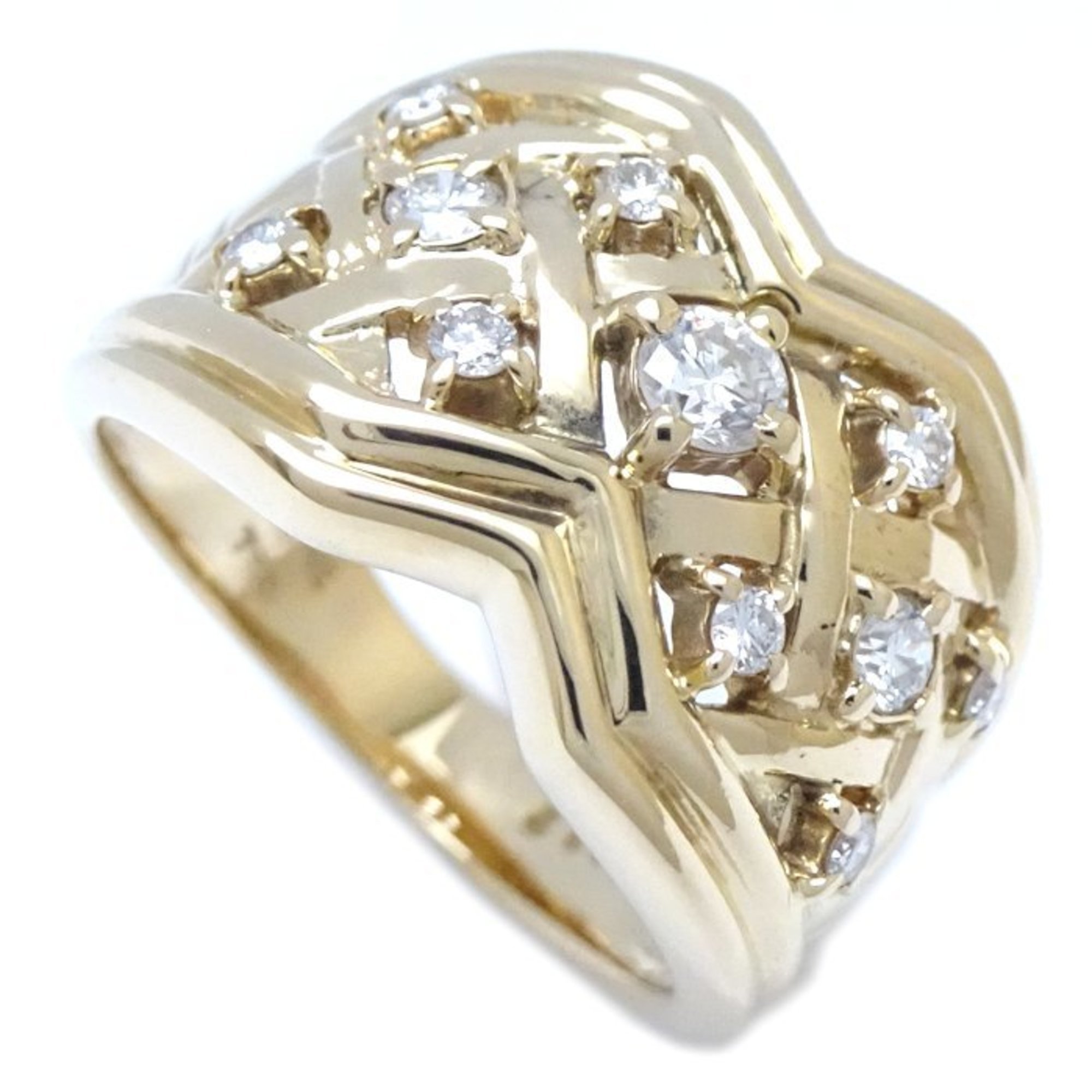 CELINE Diamond Ring 0.32ct K18YG Yellow Gold 292392