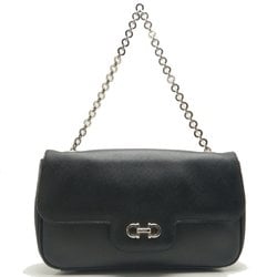 Salvatore Ferragamo Double Gancini Shoulder AU21 B723 Bag Saffiano Leather Black 252101