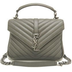 SAINT LAURENT Saint Laurent College 428056 Handbag Leather Grey 252086