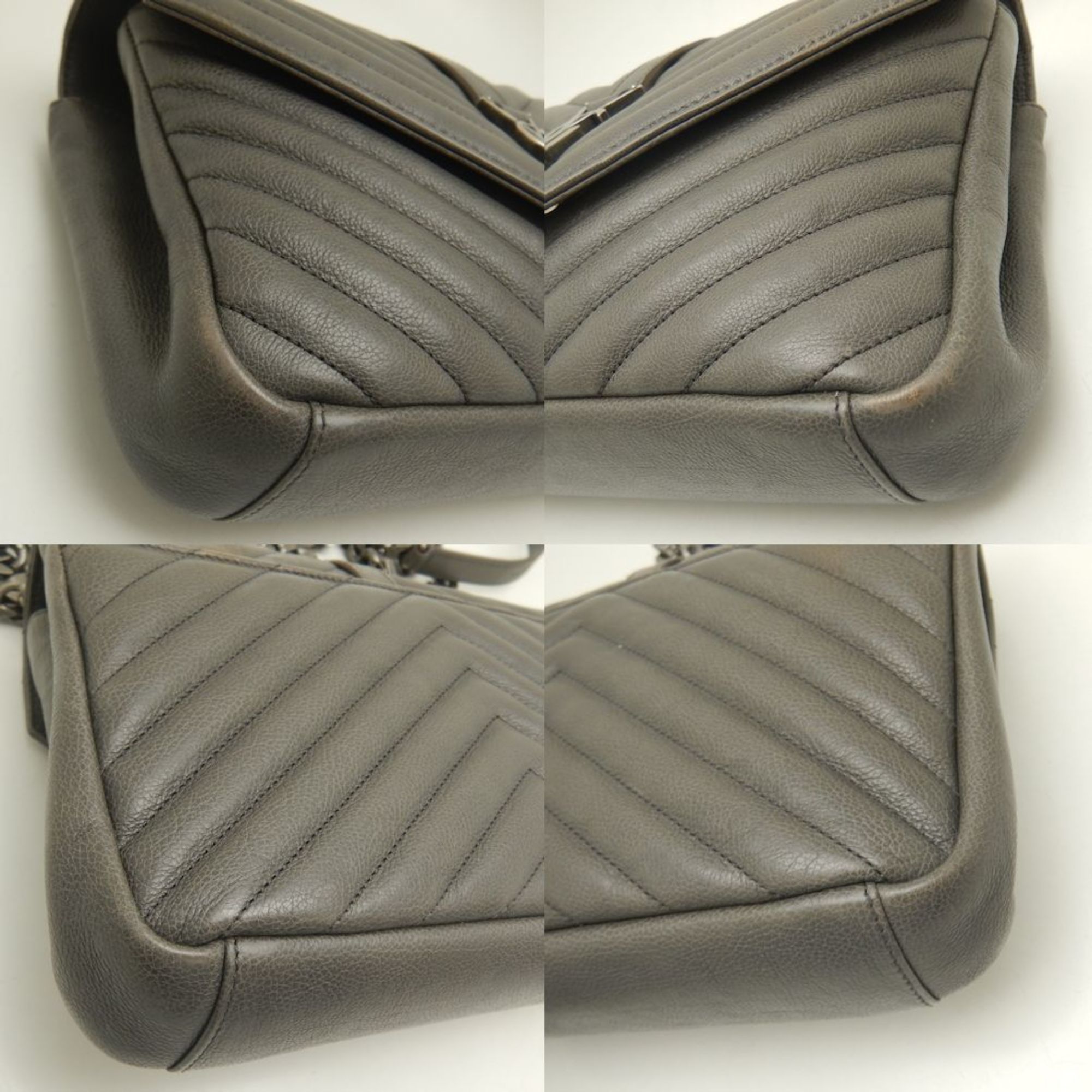 SAINT LAURENT Saint Laurent College 428056 Handbag Leather Grey 252086