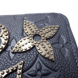 LOUIS VUITTON Louis Vuitton Long Wallet M62069 Zippy Flower Studs Metallic Blue 180690