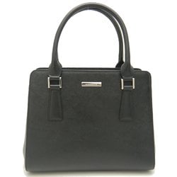 BURBERRY Handbag Saffiano Leather Black 252060