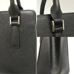 BURBERRY Handbag Saffiano Leather Black 252060