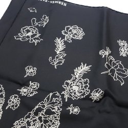 HERMES Scarf Carre 90 Robe Legere Silk Black White 180704