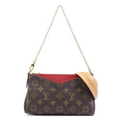 Louis Vuitton LOUIS VUITTON Handbag Shoulder Bag Monogram Pallas Scratch Canvas Brown Red Gold Women's M41638 e58972a