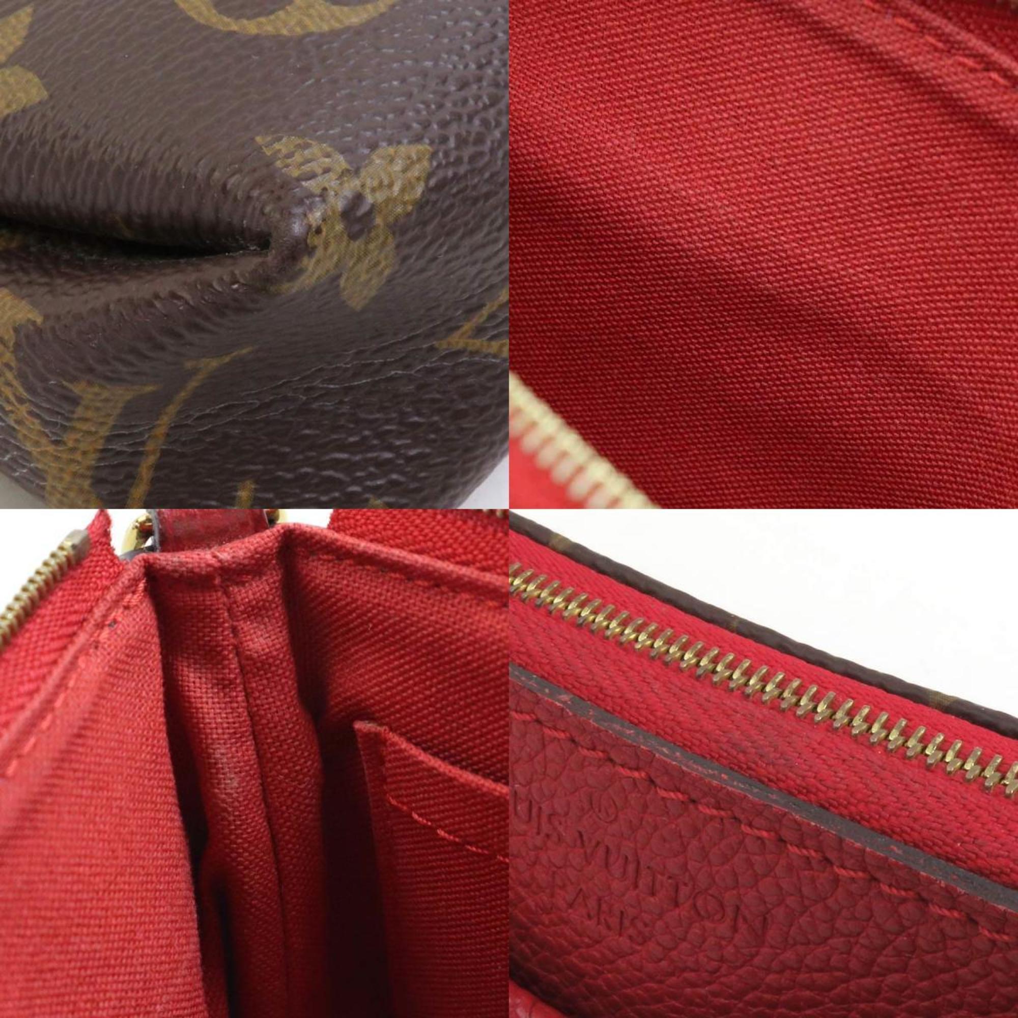 Louis Vuitton LOUIS VUITTON Handbag Shoulder Bag Monogram Pallas Scratch Canvas Brown Red Gold Women's M41638 e58972a