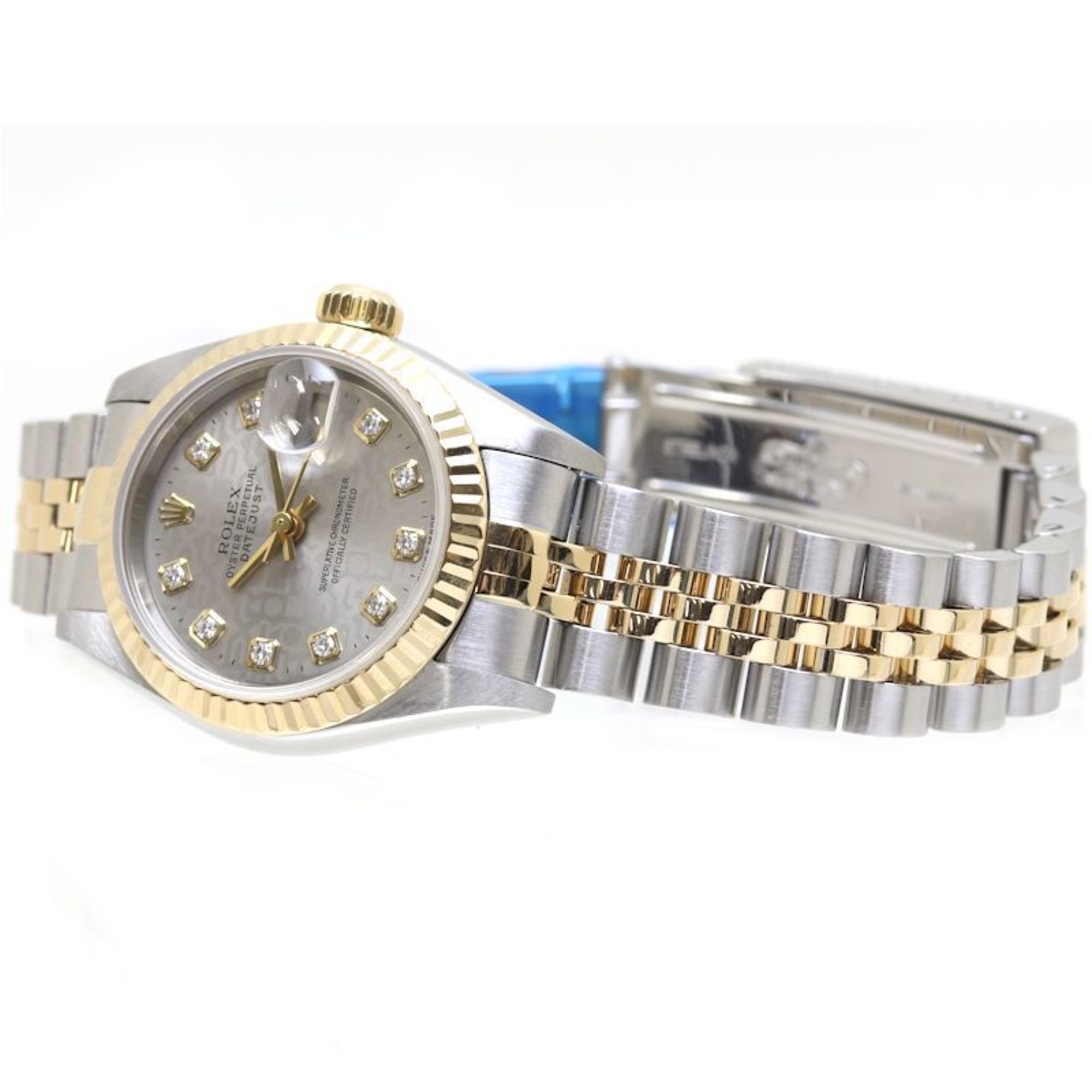 ROLEX Rolex Datejust 10P Diamond 79173G Grey Print Computer K18YG Yellow Gold x Stainless Steel Ladies 39578 Watch