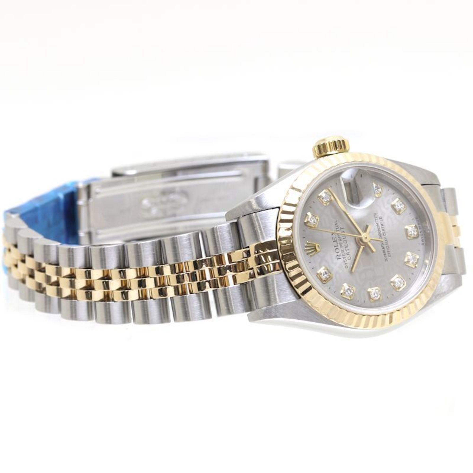 ROLEX Rolex Datejust 10P Diamond 79173G Grey Print Computer K18YG Yellow Gold x Stainless Steel Ladies 39578 Watch