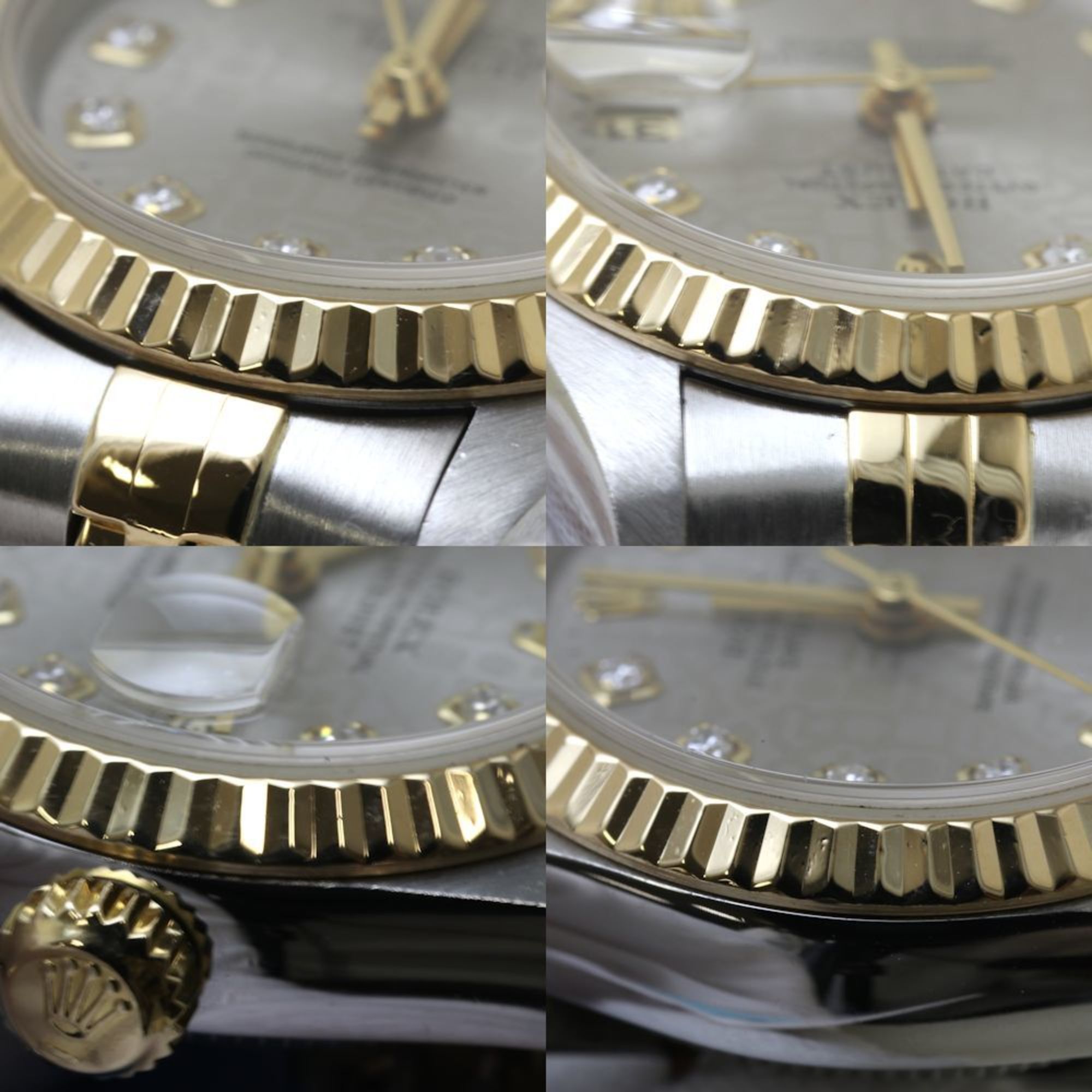 ROLEX Rolex Datejust 10P Diamond 79173G Grey Print Computer K18YG Yellow Gold x Stainless Steel Ladies 39578 Watch