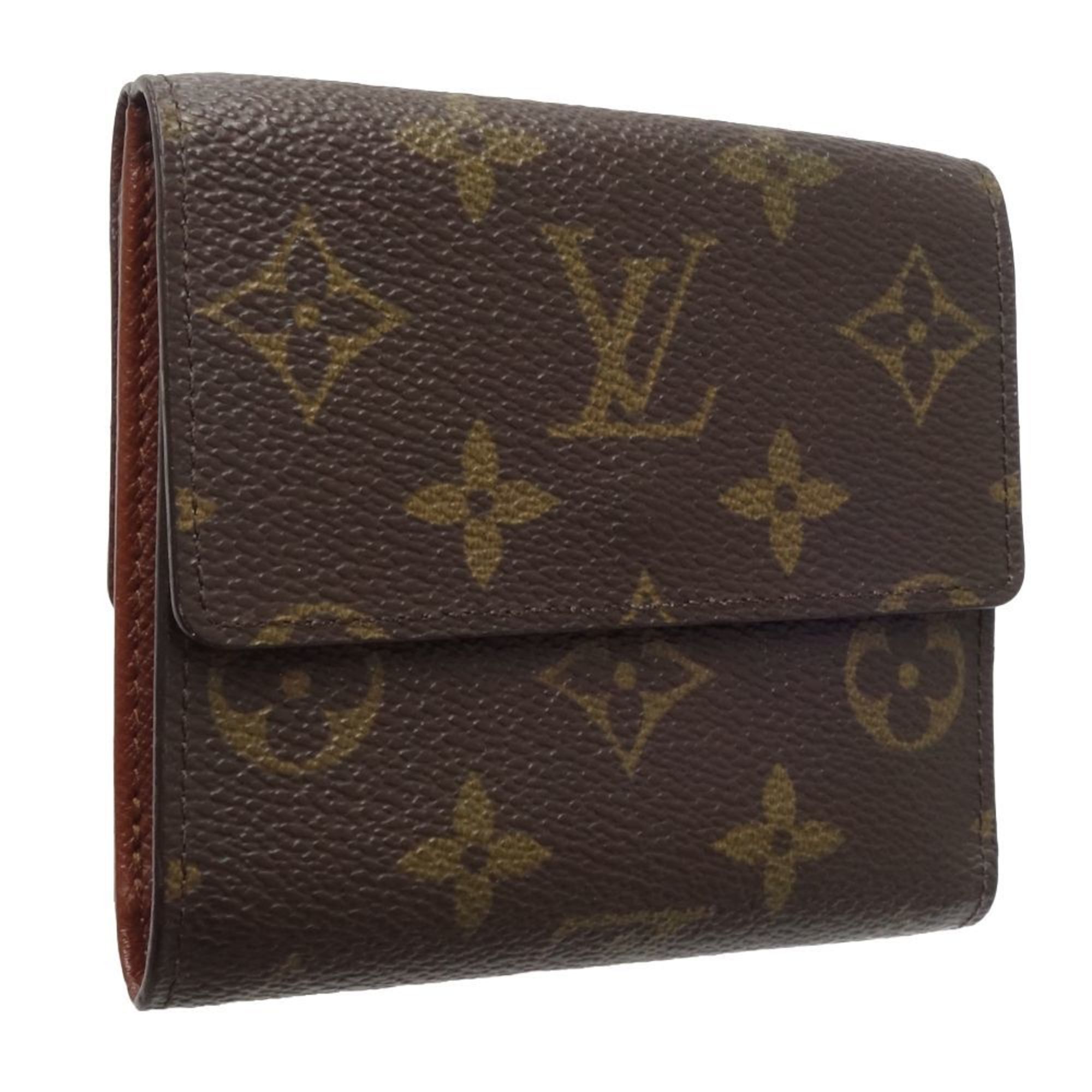 LOUIS VUITTON Louis Vuitton Monogram Tri-fold Wallet M61652 Porte Monnaie Billet Credit Brown 180681