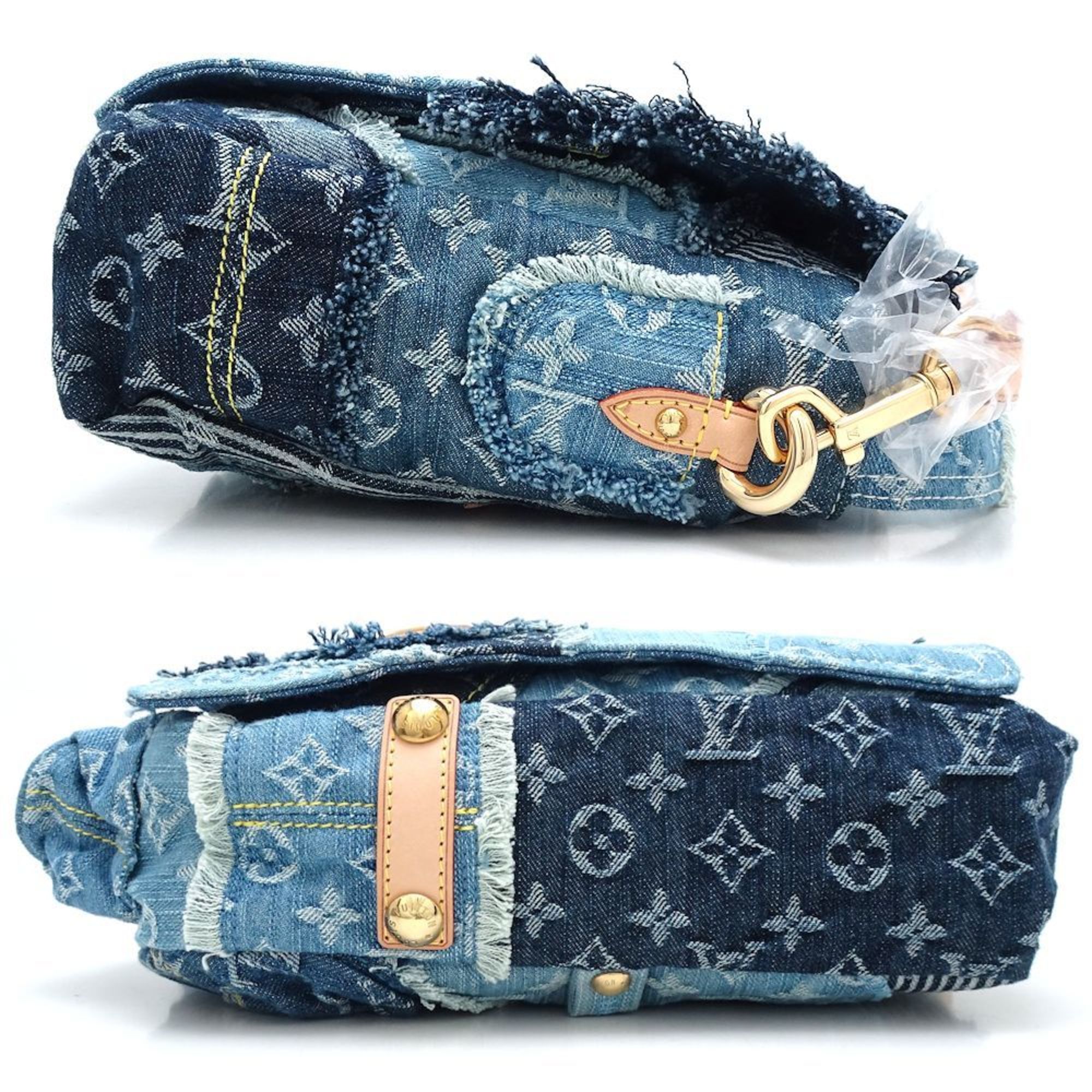 LOUIS VUITTON Louis Vuitton Posty M95374 2Way Bag Monogram Denim Patchwork Blue 351590 ☆