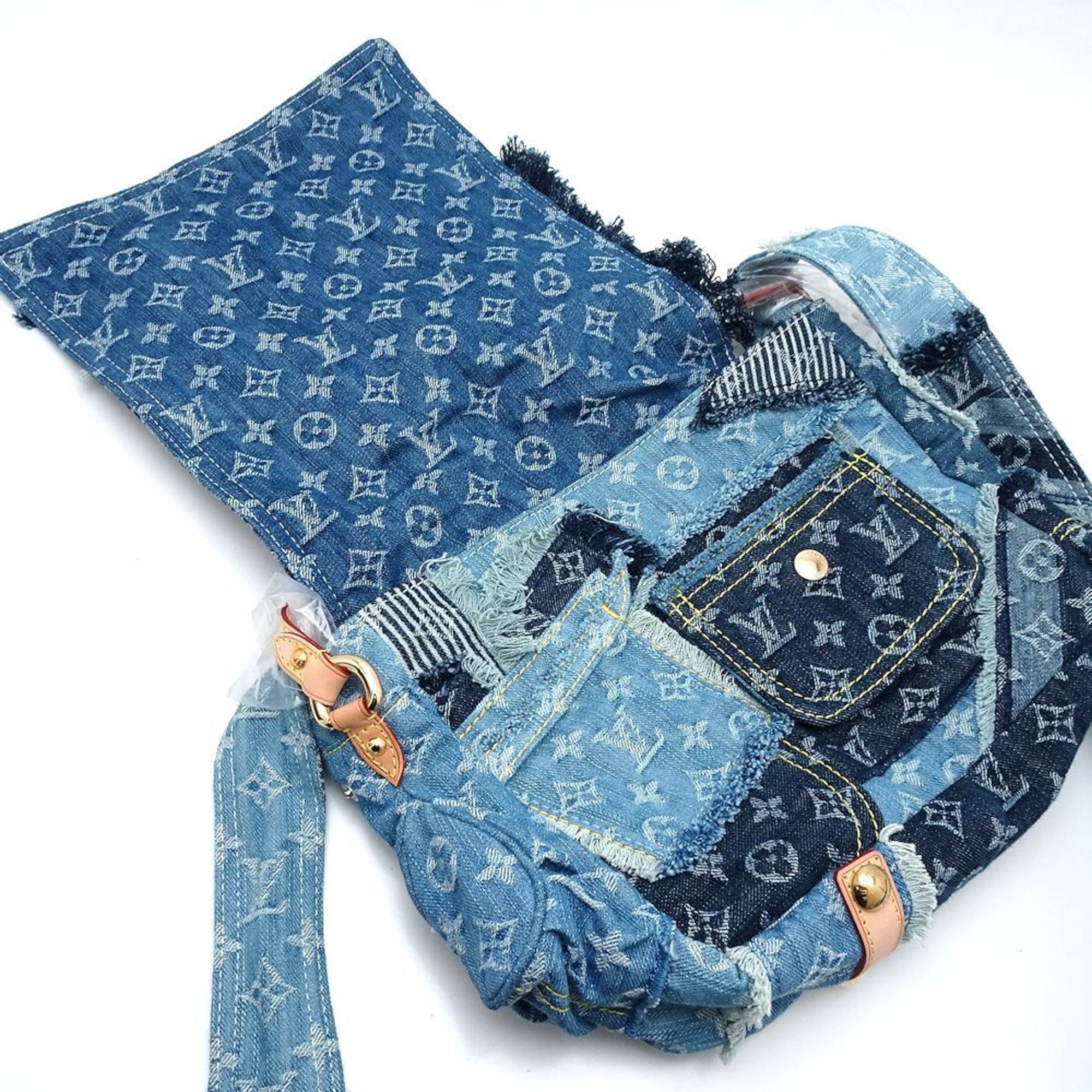 LOUIS VUITTON Louis Vuitton Posty M95374 2Way Bag Monogram Denim Patchwork Blue 351590 ☆