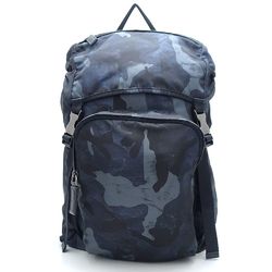 PRADA Prada V135 Backpack Camouflage Nylon BLEU 351606