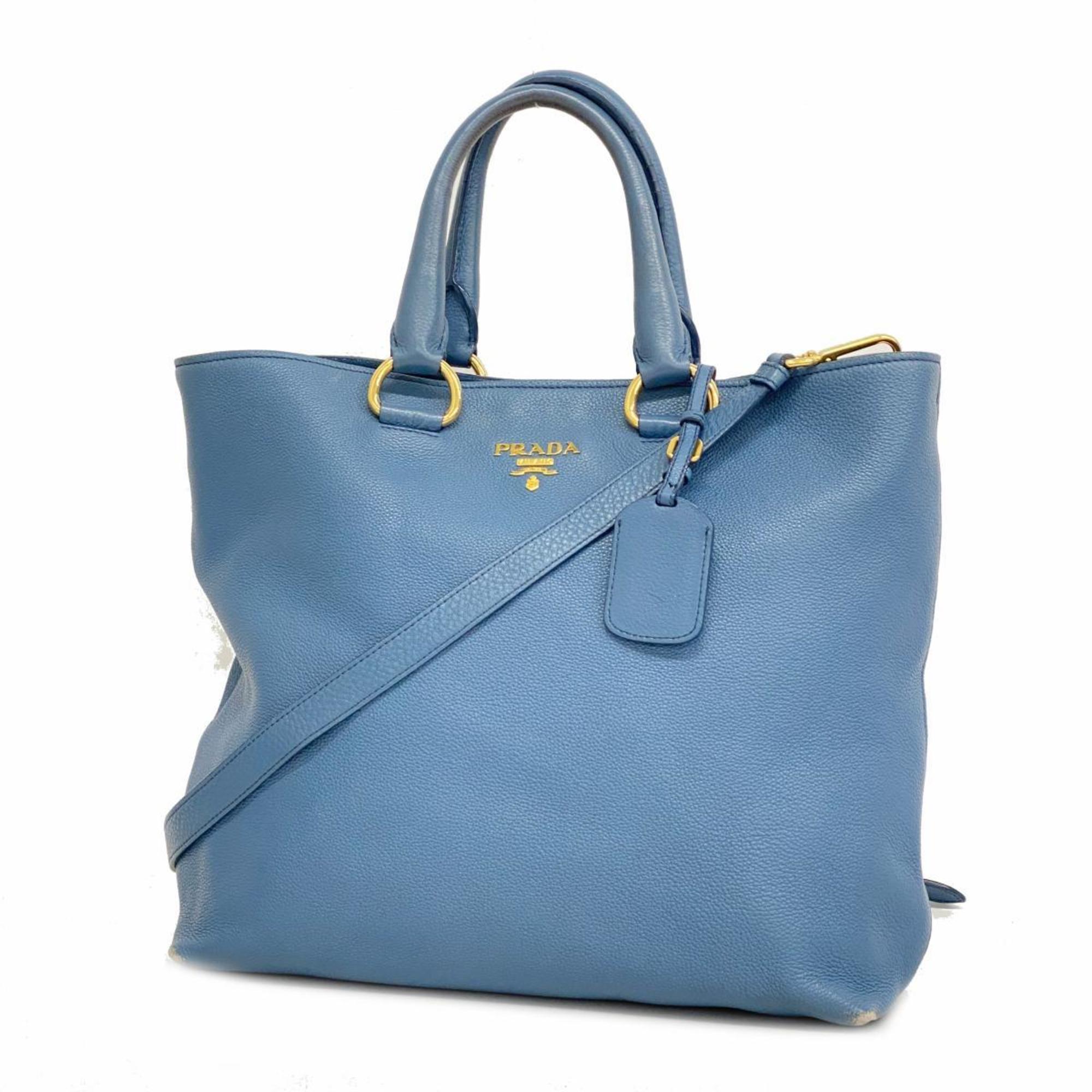 Prada handbag leather blue ladies