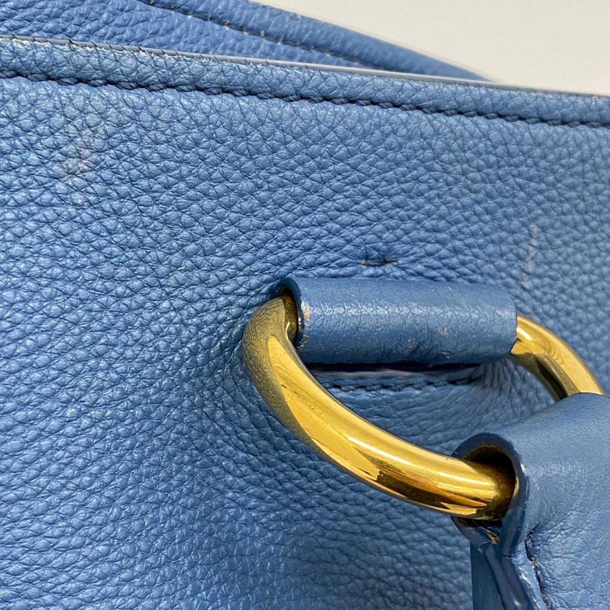 Prada handbag leather blue ladies