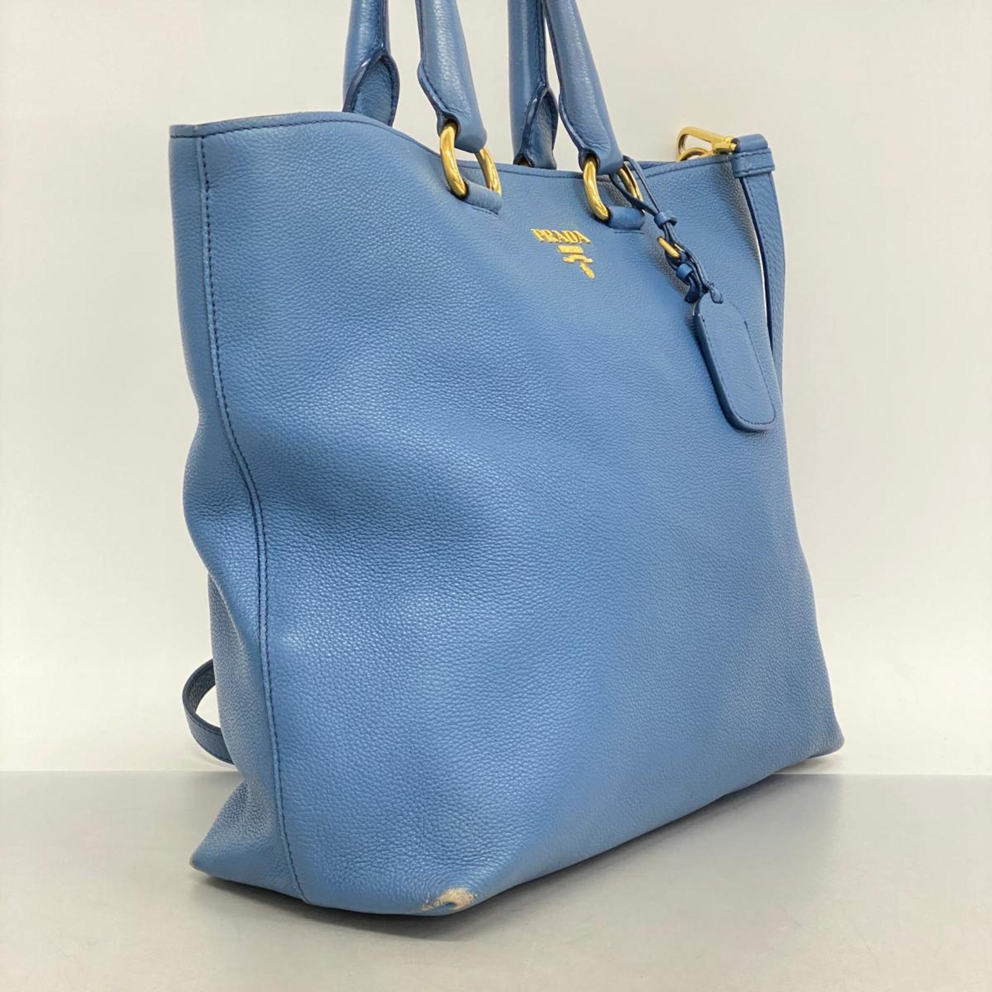 Prada handbag leather blue ladies