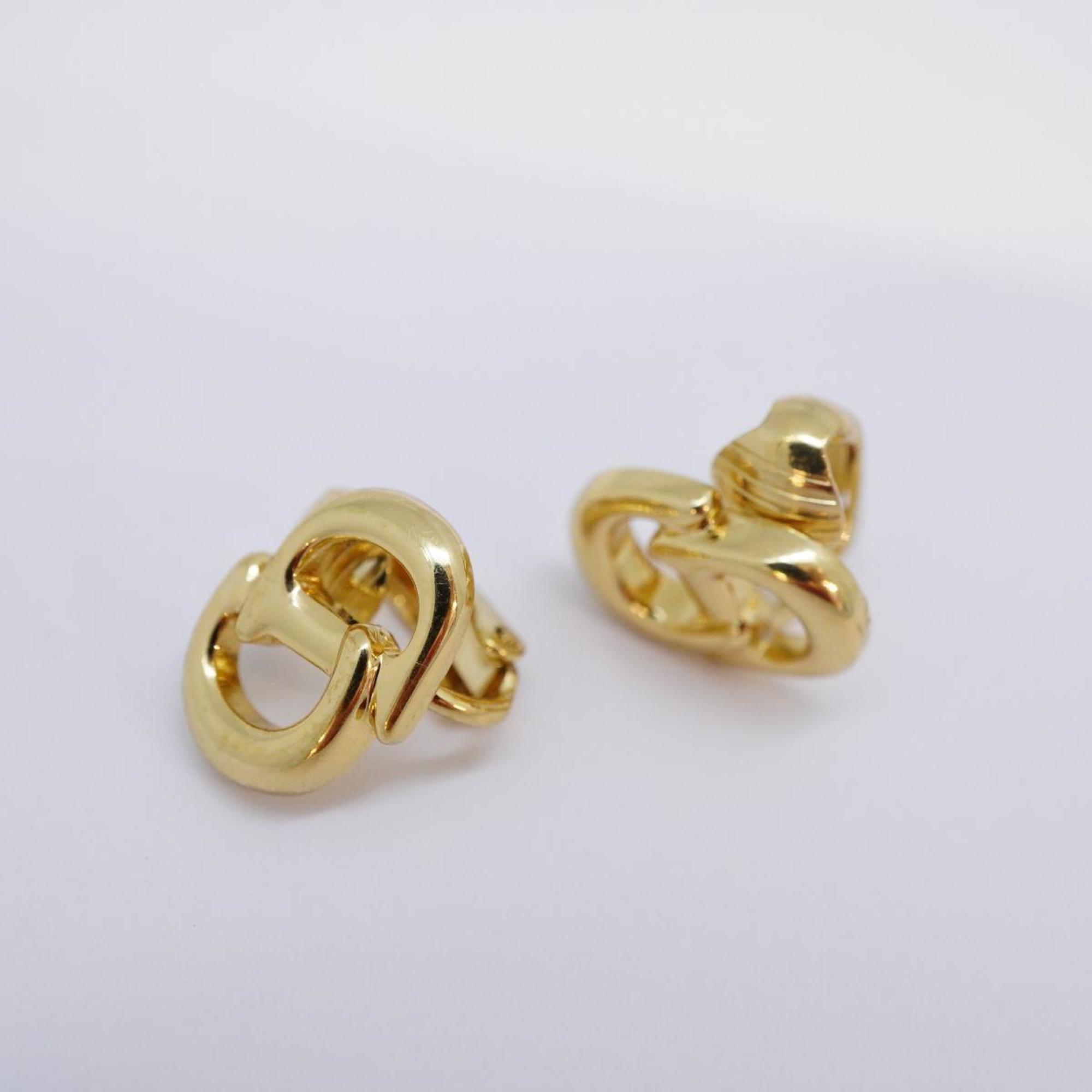 Christian Dior Earrings CD GP Plated Gold Women's