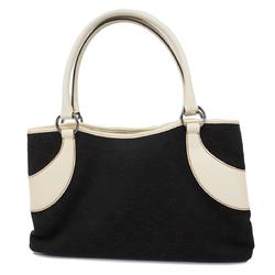 Gucci Tote Bag GG Canvas 179587 Black White Women's