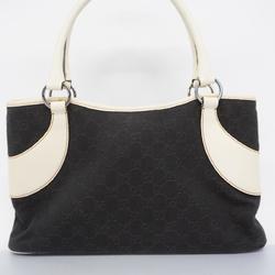 Gucci Tote Bag GG Canvas 179587 Black White Women's