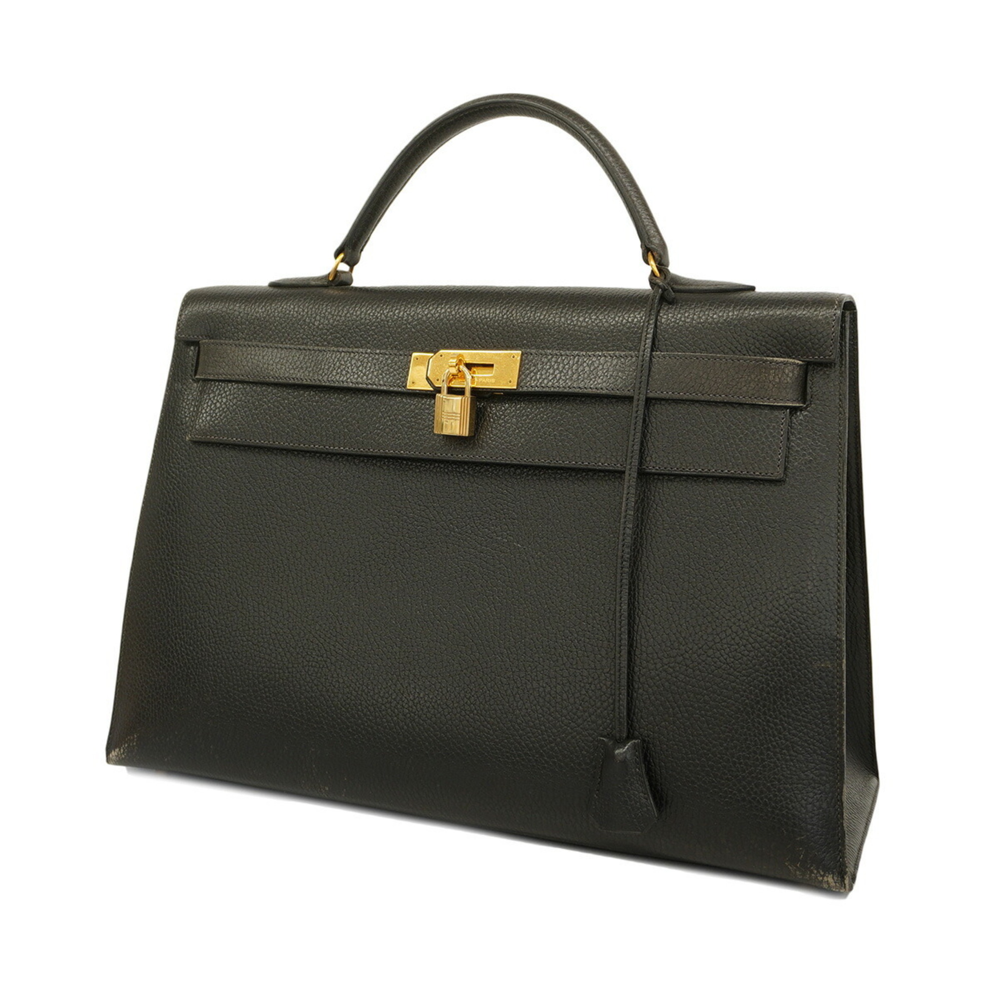 Hermes handbag Kelly 40 with 〇W stamp, Ardennes, black, for women